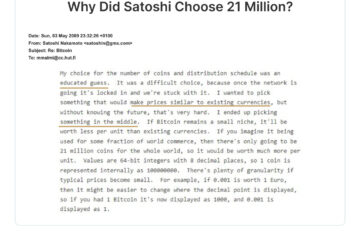 Why did Satoshi chose 21 million