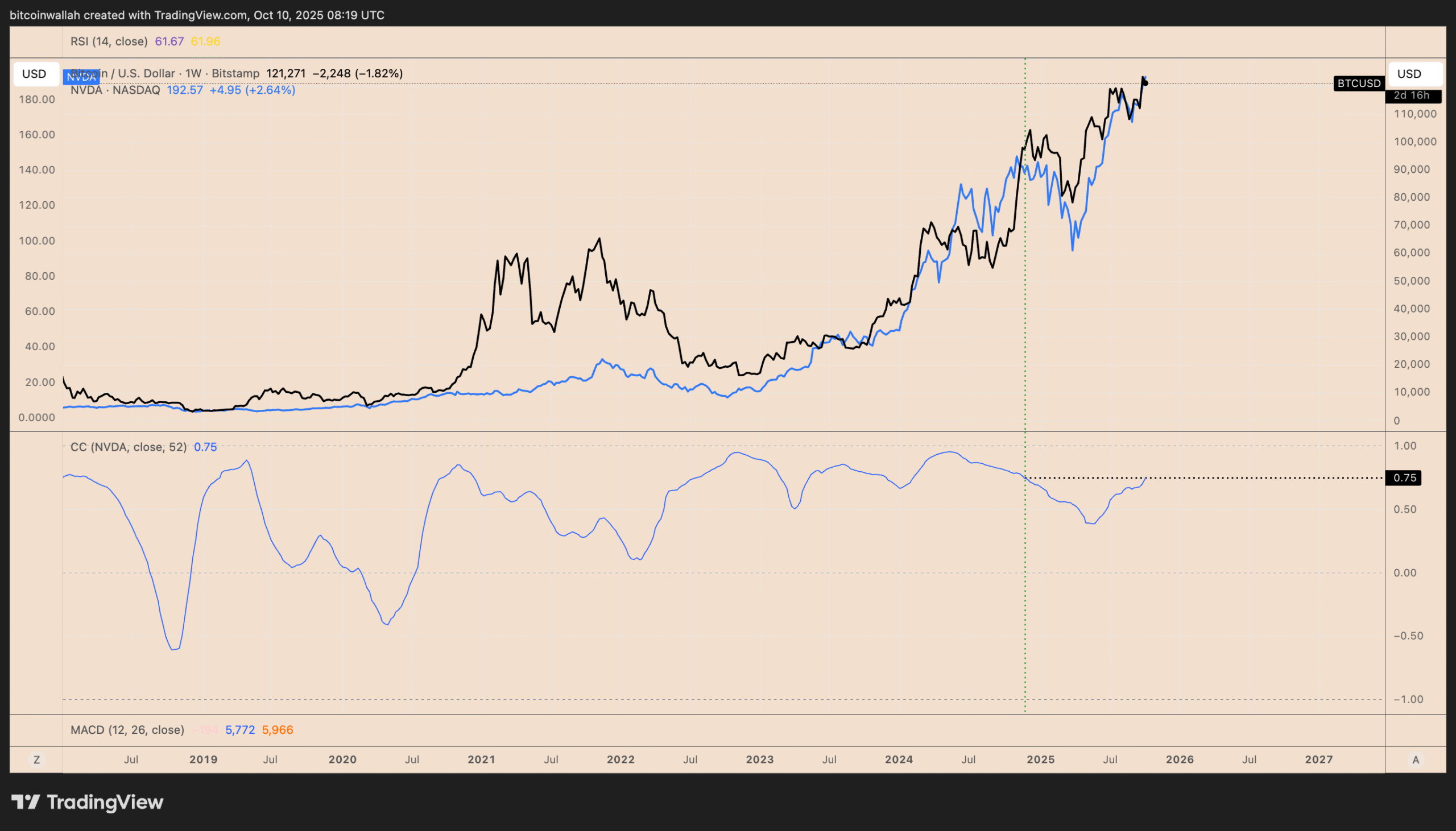 AI bubble? Bitcoin's high correlation to Nvidia sparks 80% crash warning