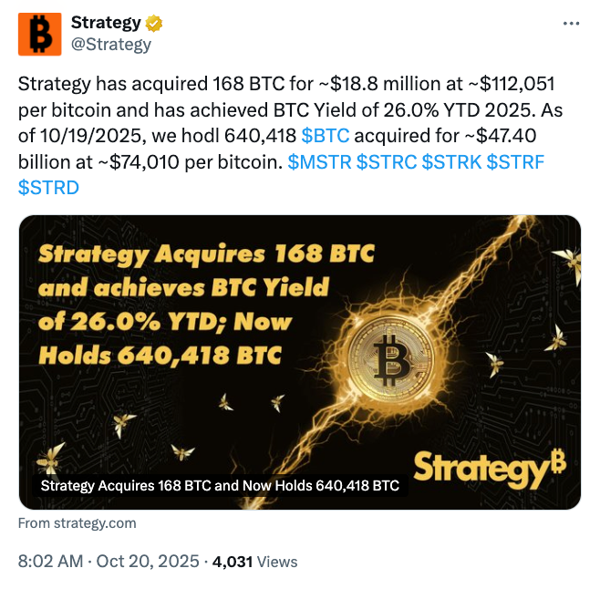 Michael Saylor’s Strategy takes another small step toward 700K Bitcoin