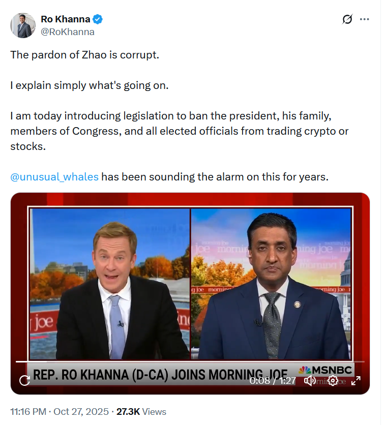 US lawmaker seeks to stop Trump, family from crypto, stock trading